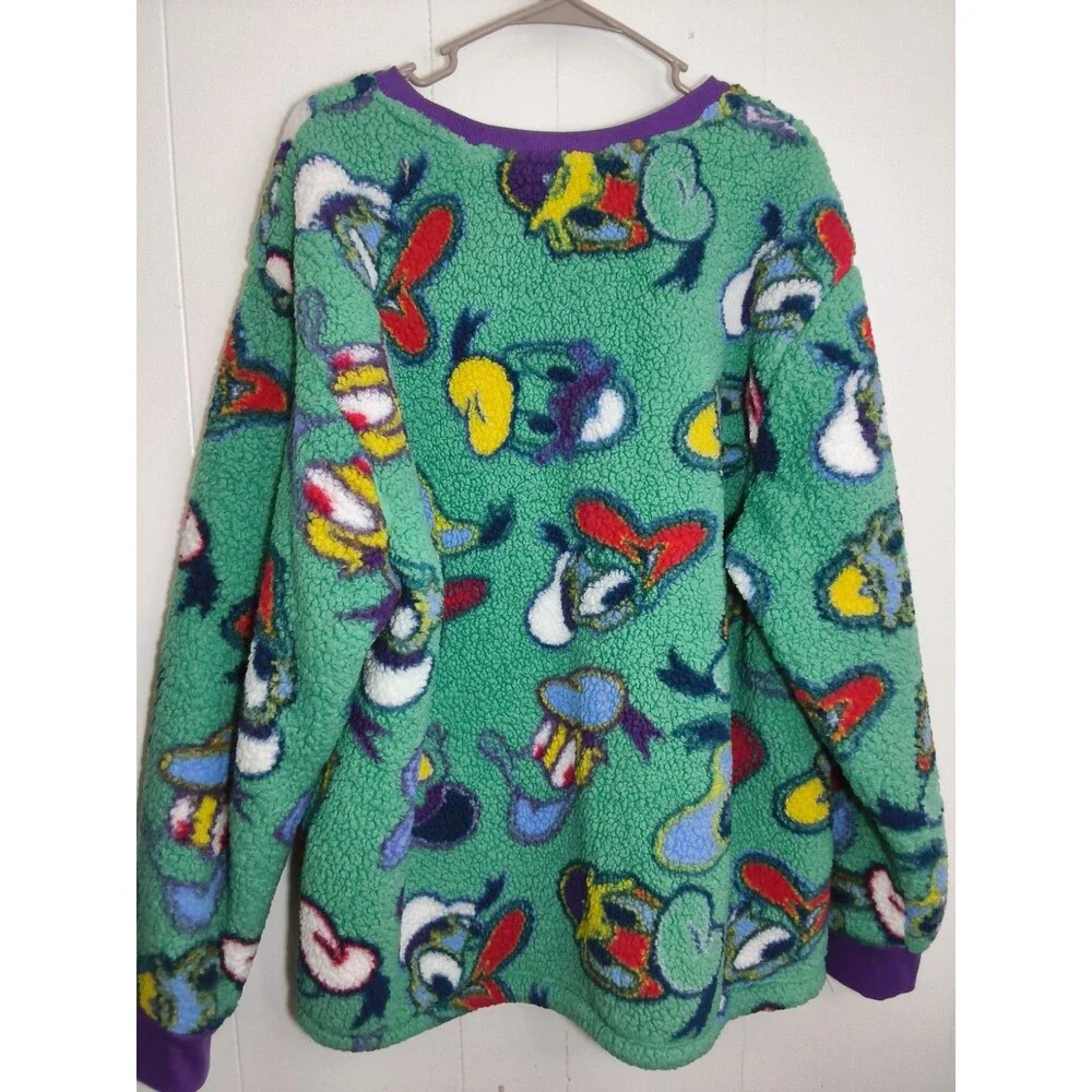 China Vintage Donald Duck Fleece Sweatshirt Green Size XL